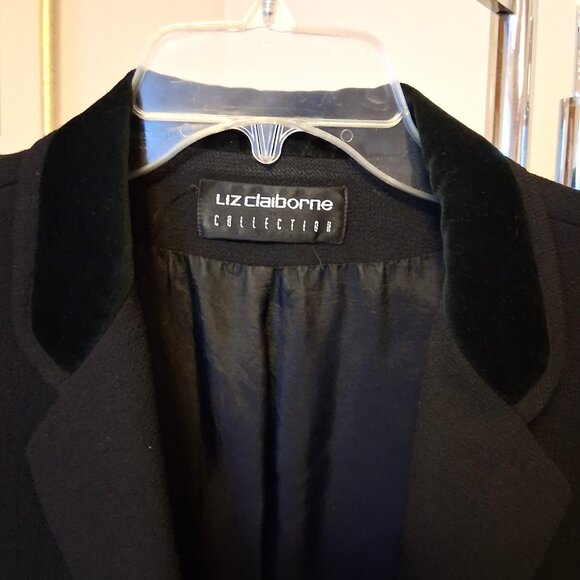 VTG LIZ CLAIBORNE Collection Women's High Quality Lined Black Blazer Jacket 10 - Picture 9 of 11